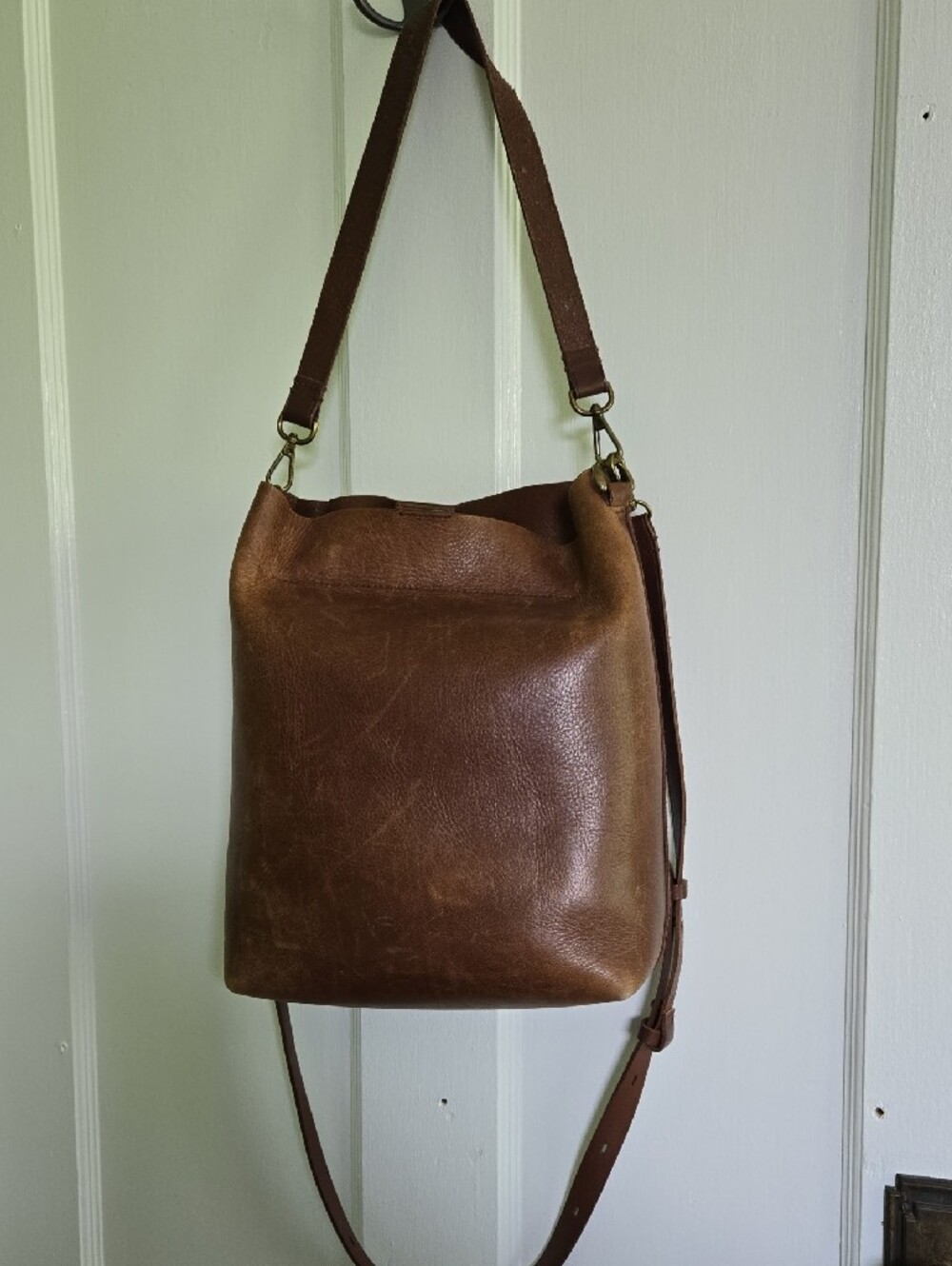 Madewell Brown Leather Bucket Shoulder Bag - Picture 2 of 8